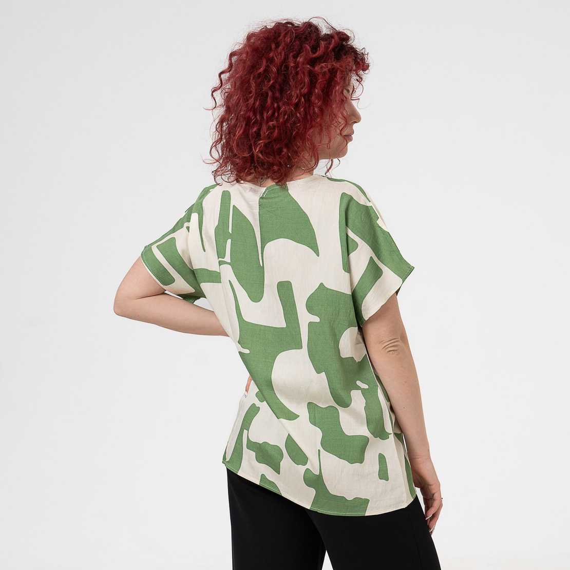 Блуза Големи Размери - 61016 Зелена