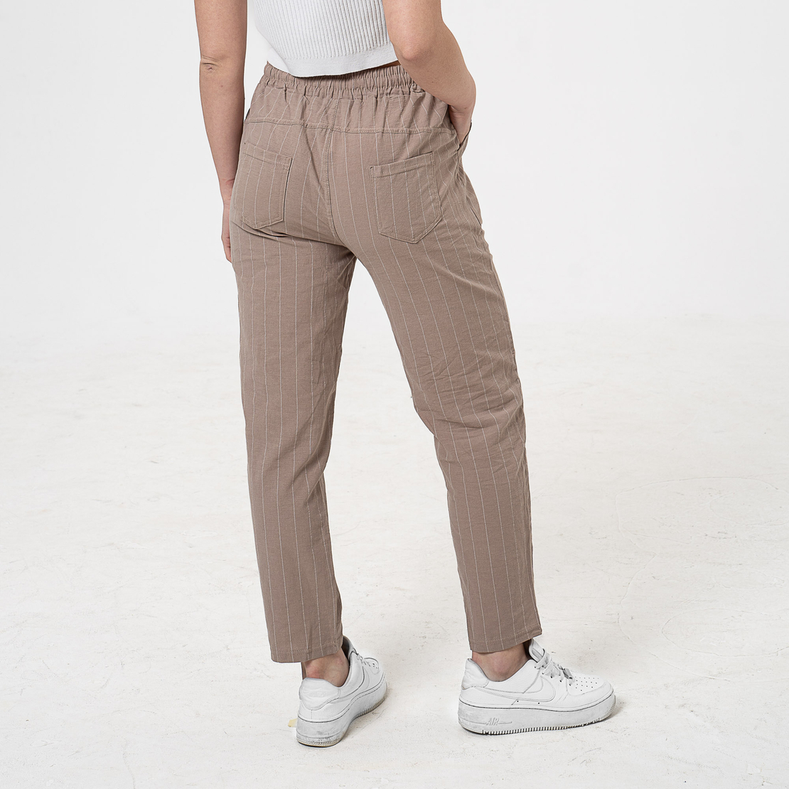 Памучен панталон - 26403 Тъмно бежов