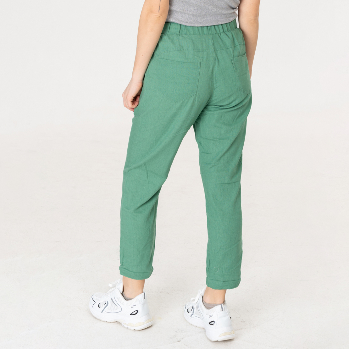 Ленен панталон - 160 Зелен