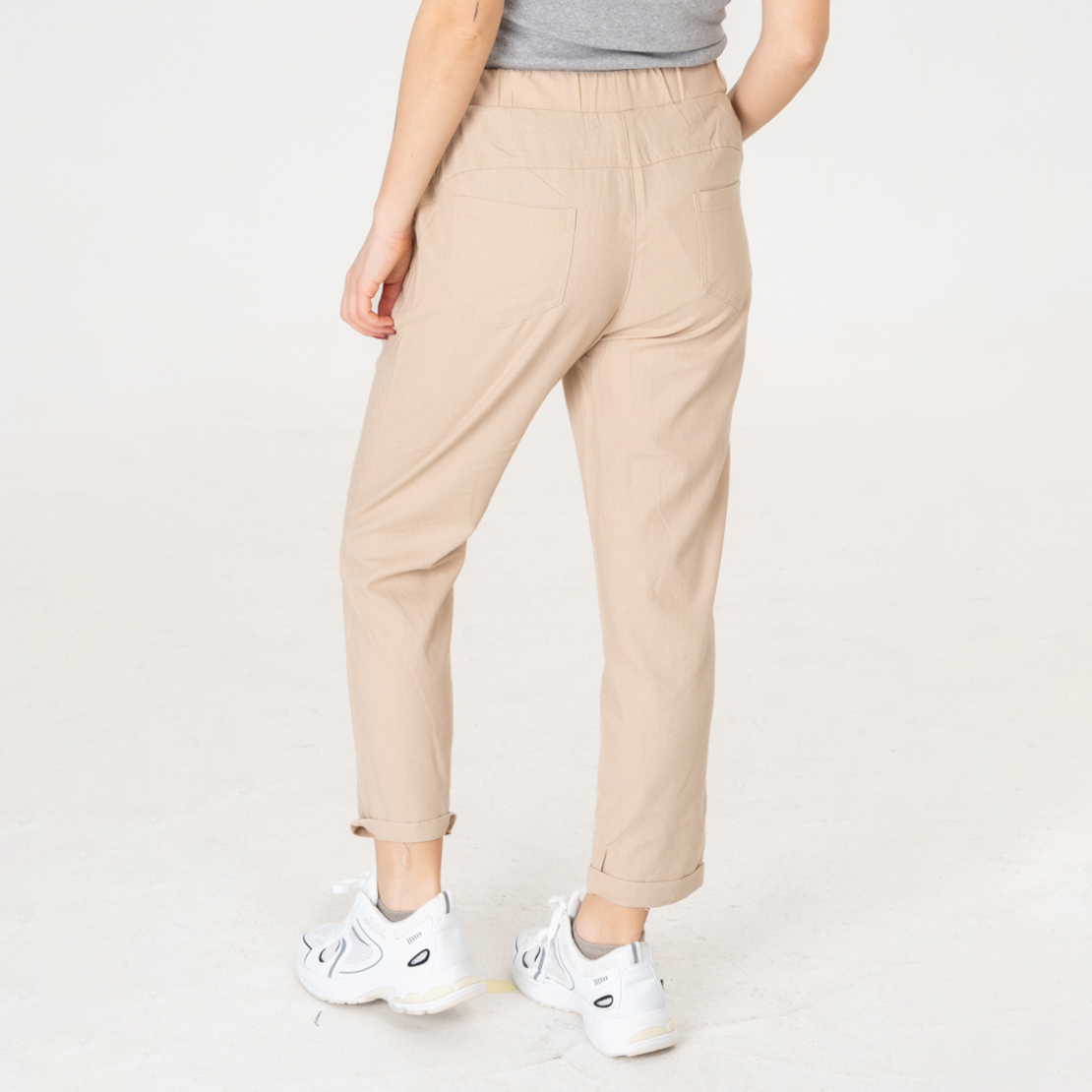 Ленен панталон - 160 Кремав