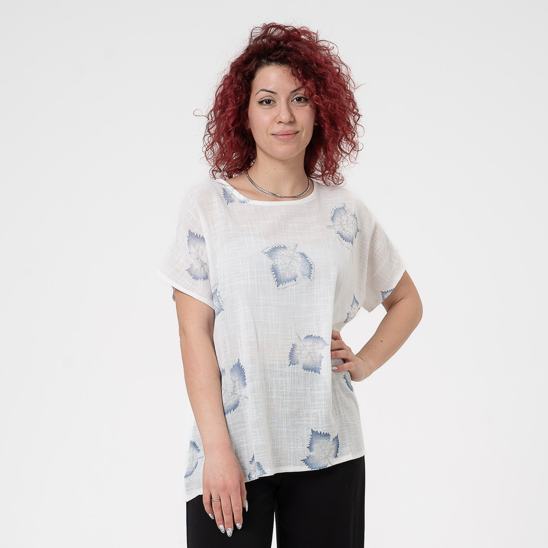 Блуза Големи Размери - 61019 Бяла