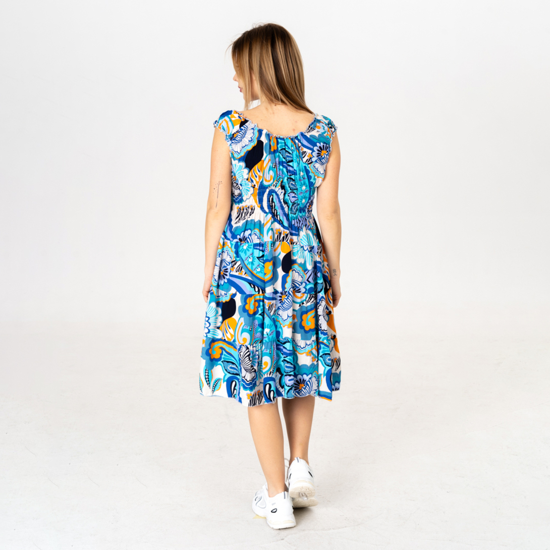 Дълга рокля - 9819 Синя