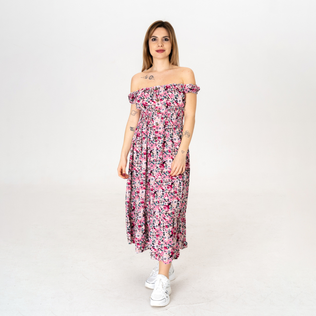 Дълга рокля - 9801 Розова