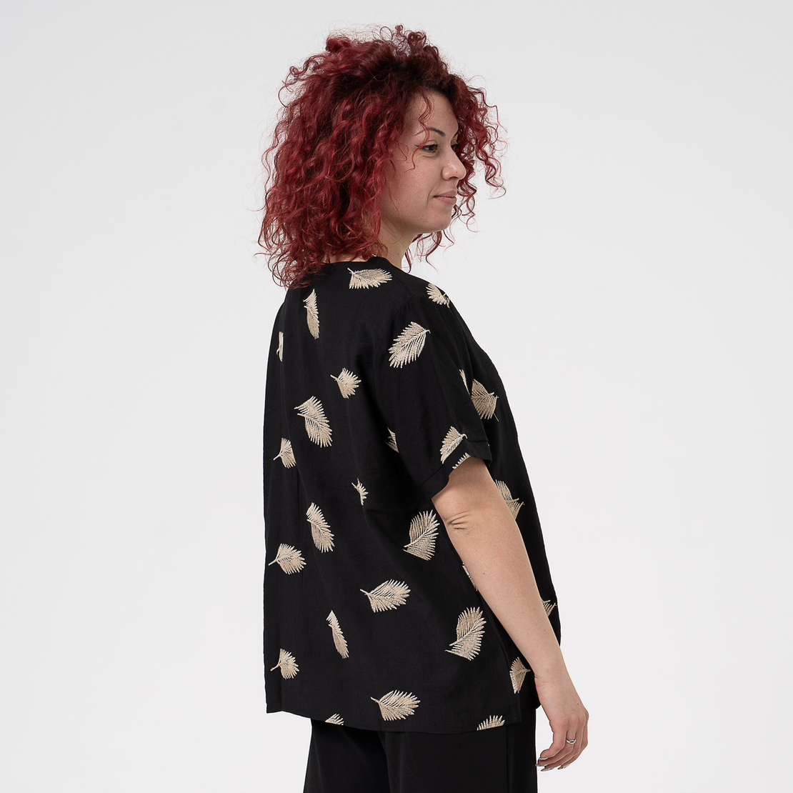 Блуза Големи Размери - 61021 Черна