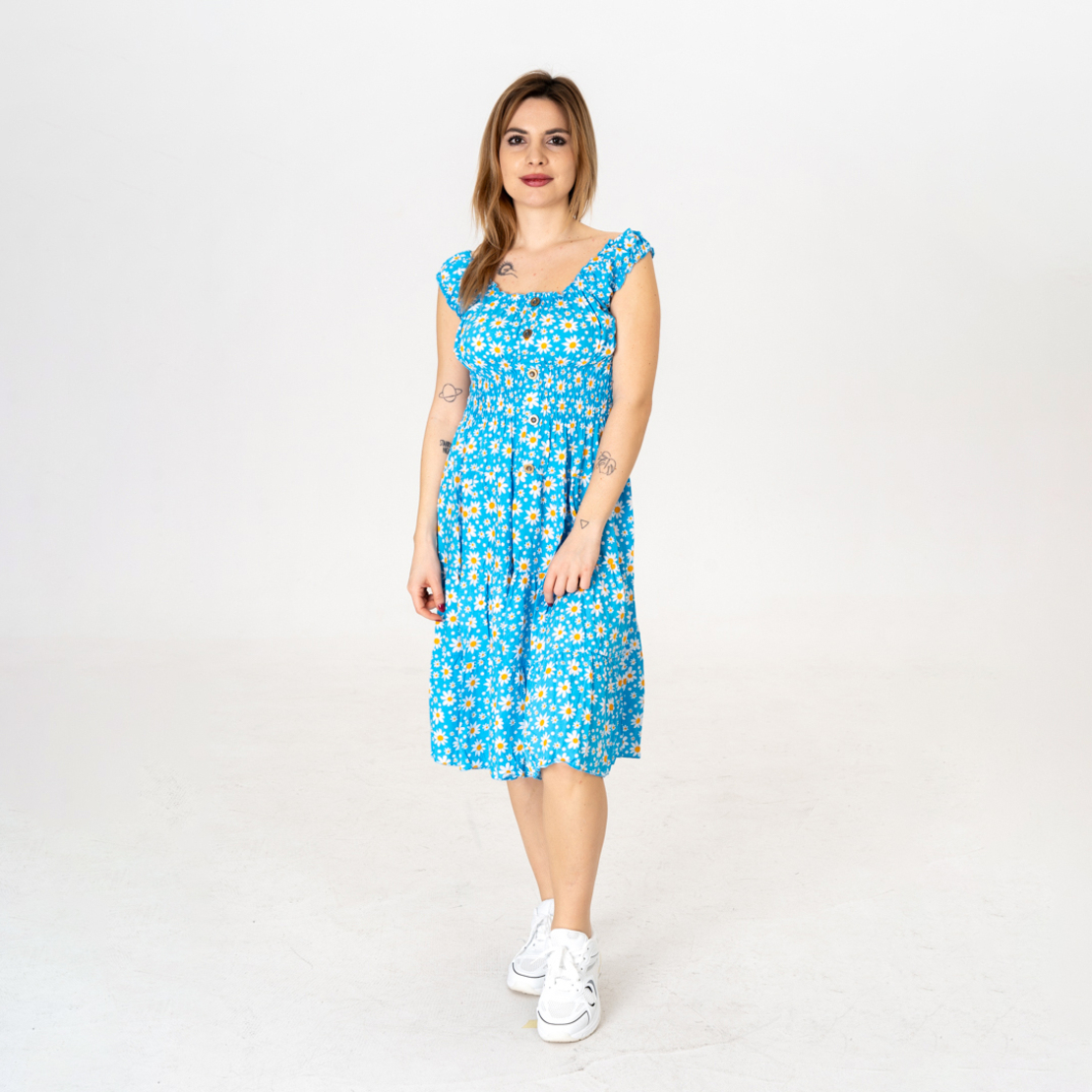 Дълга рокля - 9811 Синя