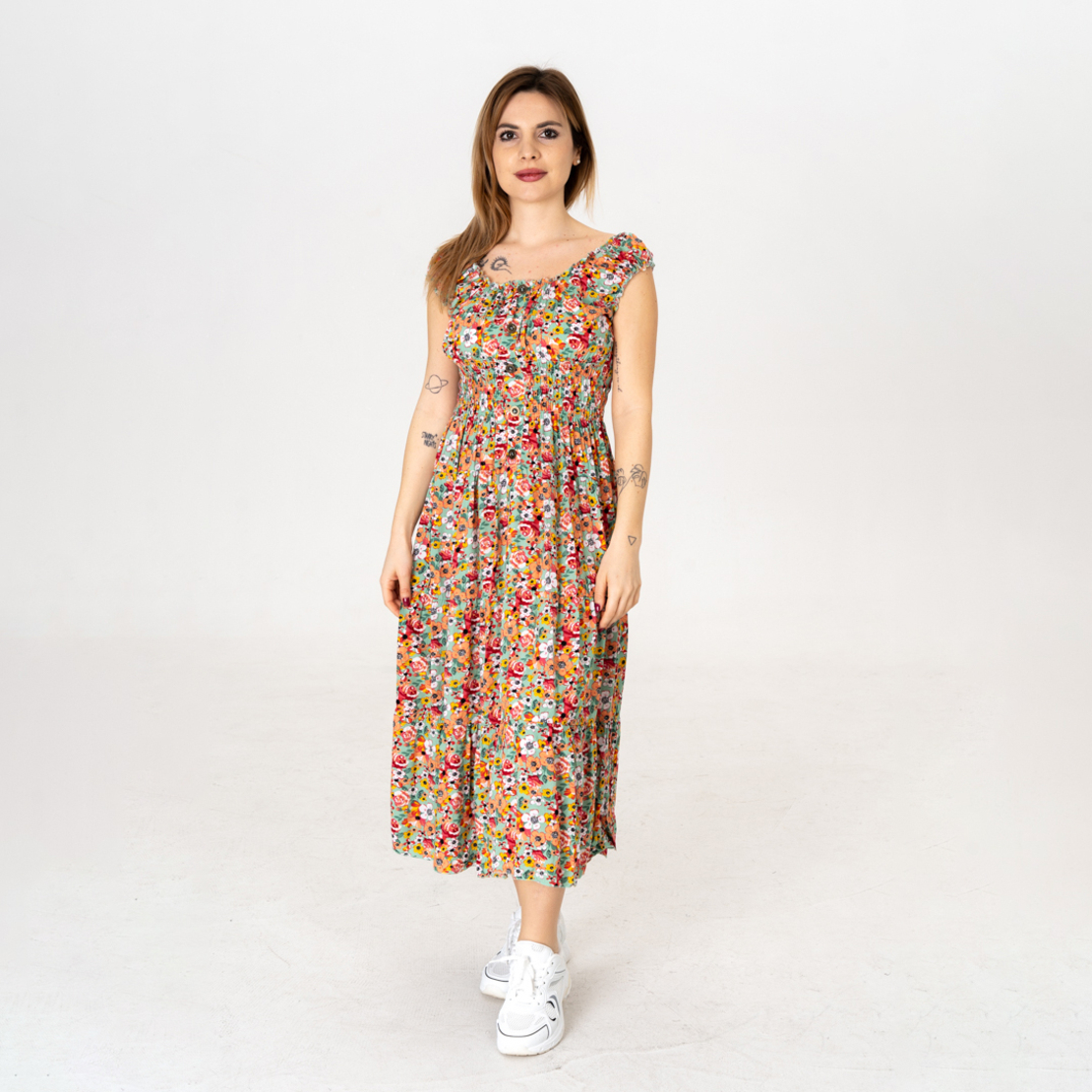 Дълга рокля - 9801 Зелена