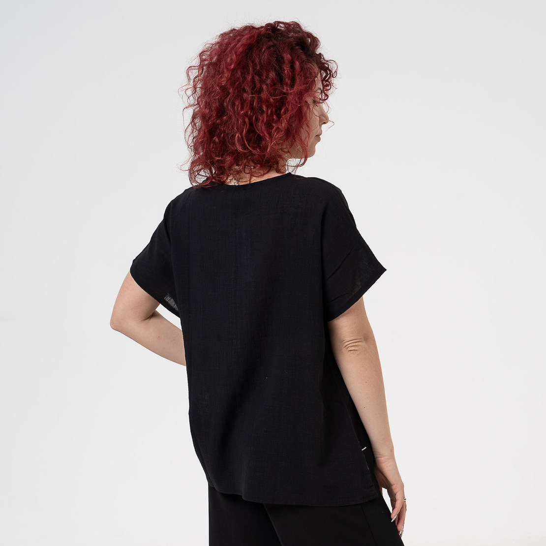 Блуза Големи Размери - 61019 Черна