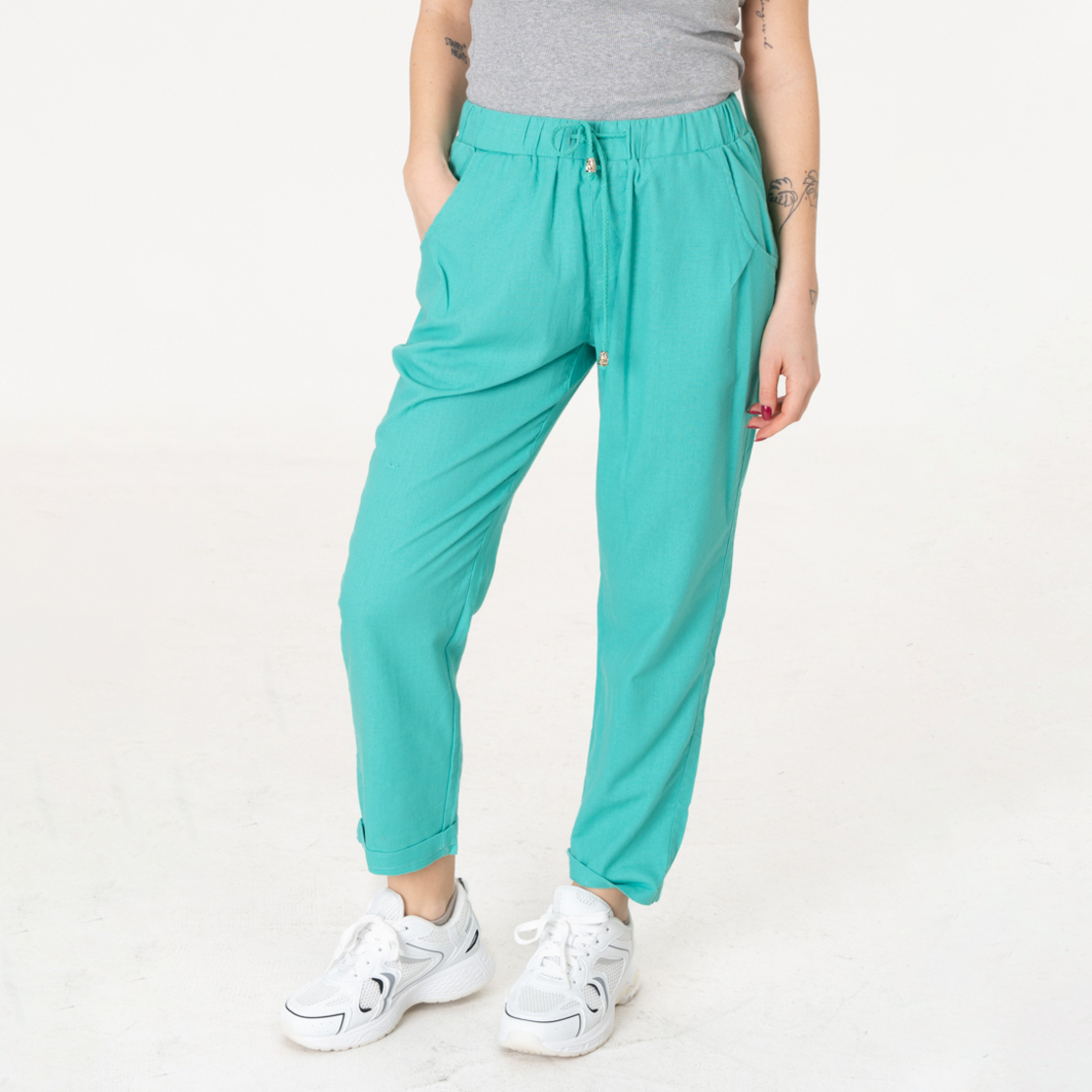 Ленен панталон - 160 Мента