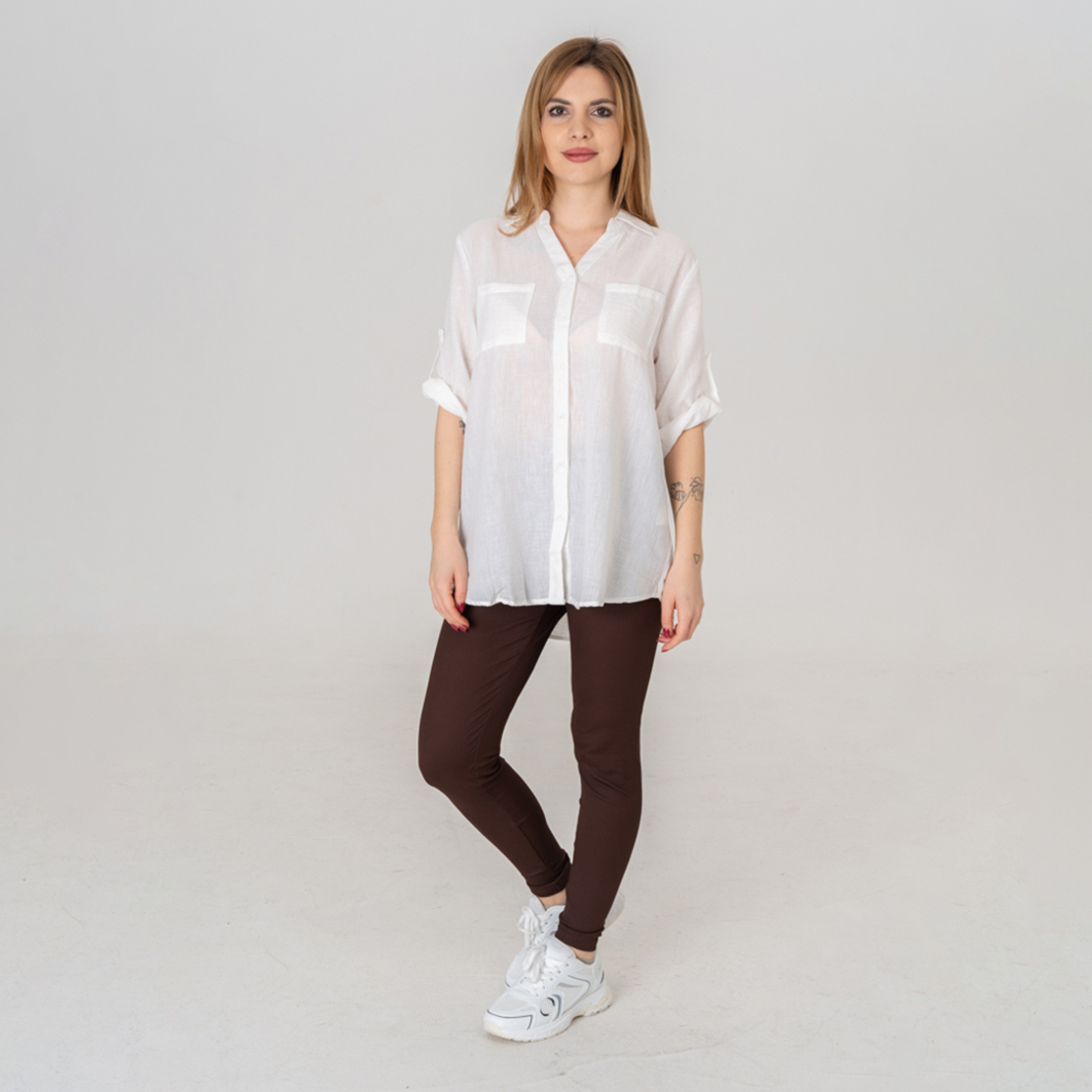 Ленена риза - 165 Бяла