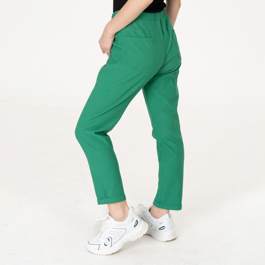 Памучен панталон - 216 Тревисто зелен