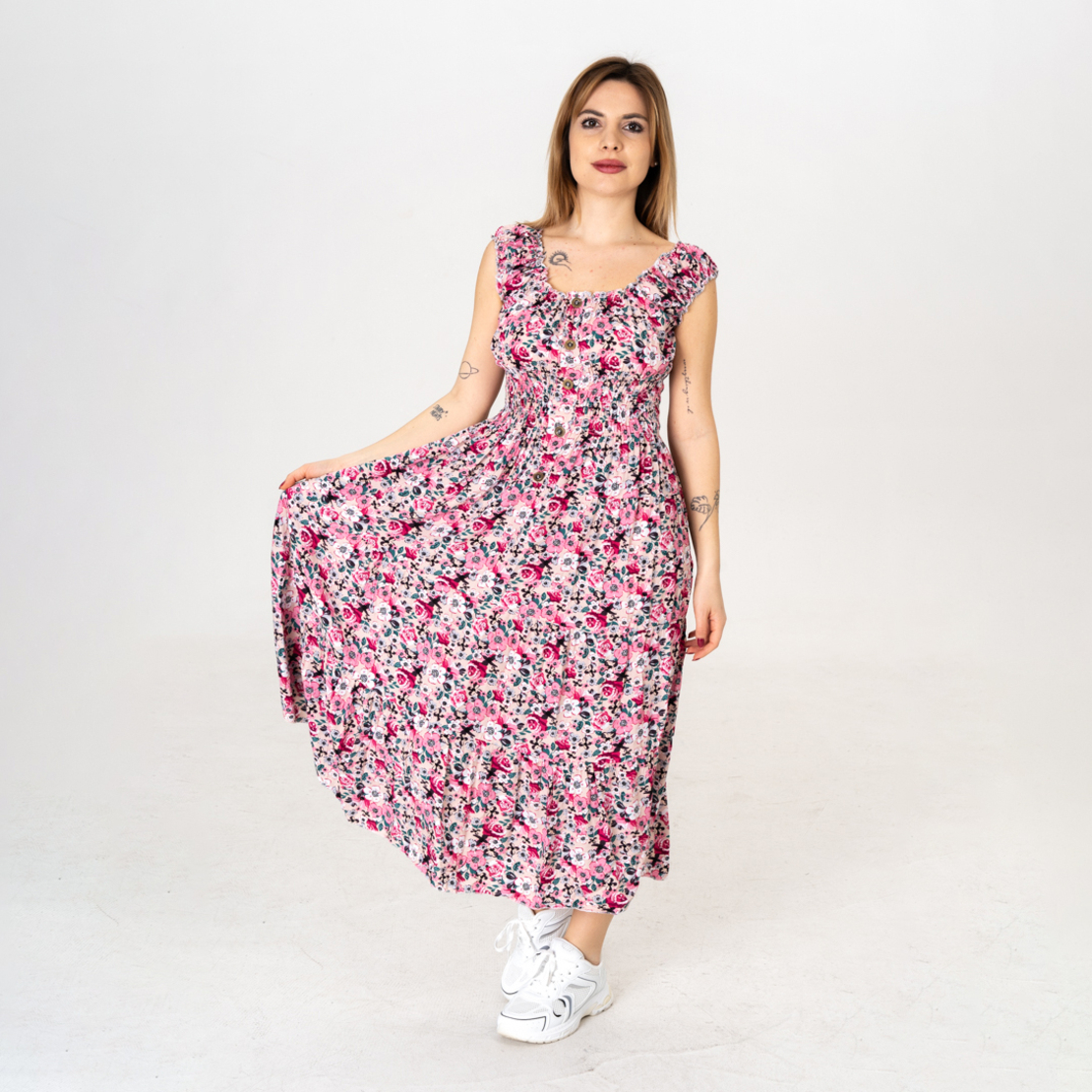 Дълга рокля - 9801 Розова