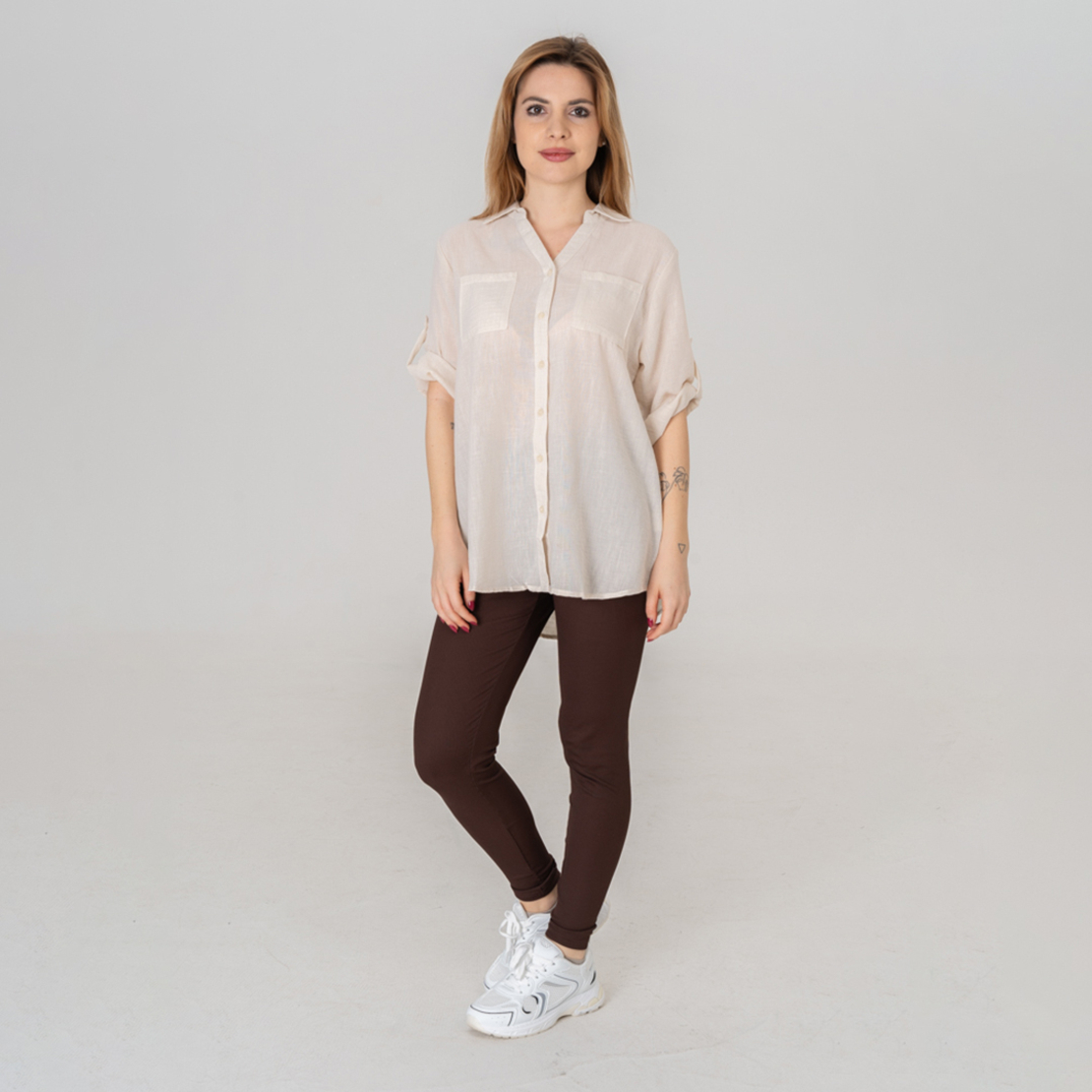 Ленена риза - 165 Кремава