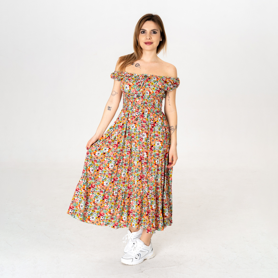 Дълга рокля - 9801 Зелена