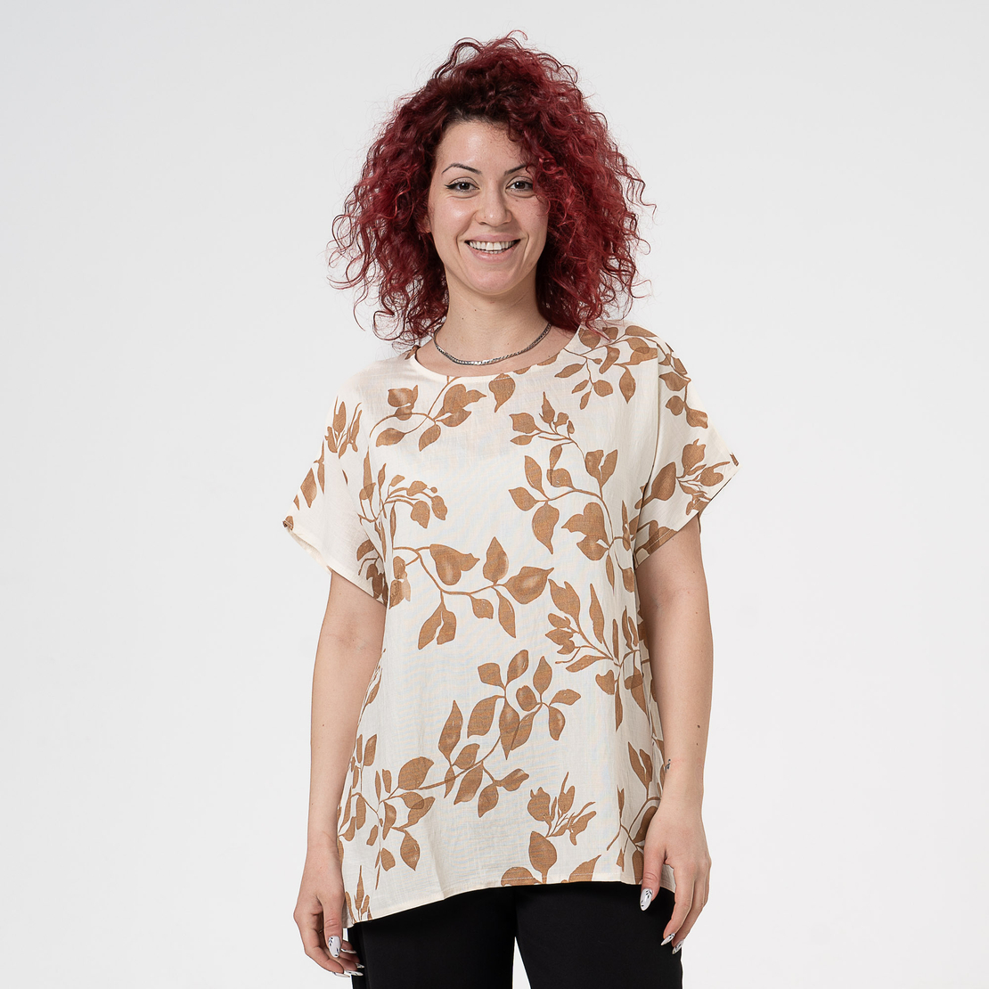 Блуза Големи Размери - 61017 Бежова