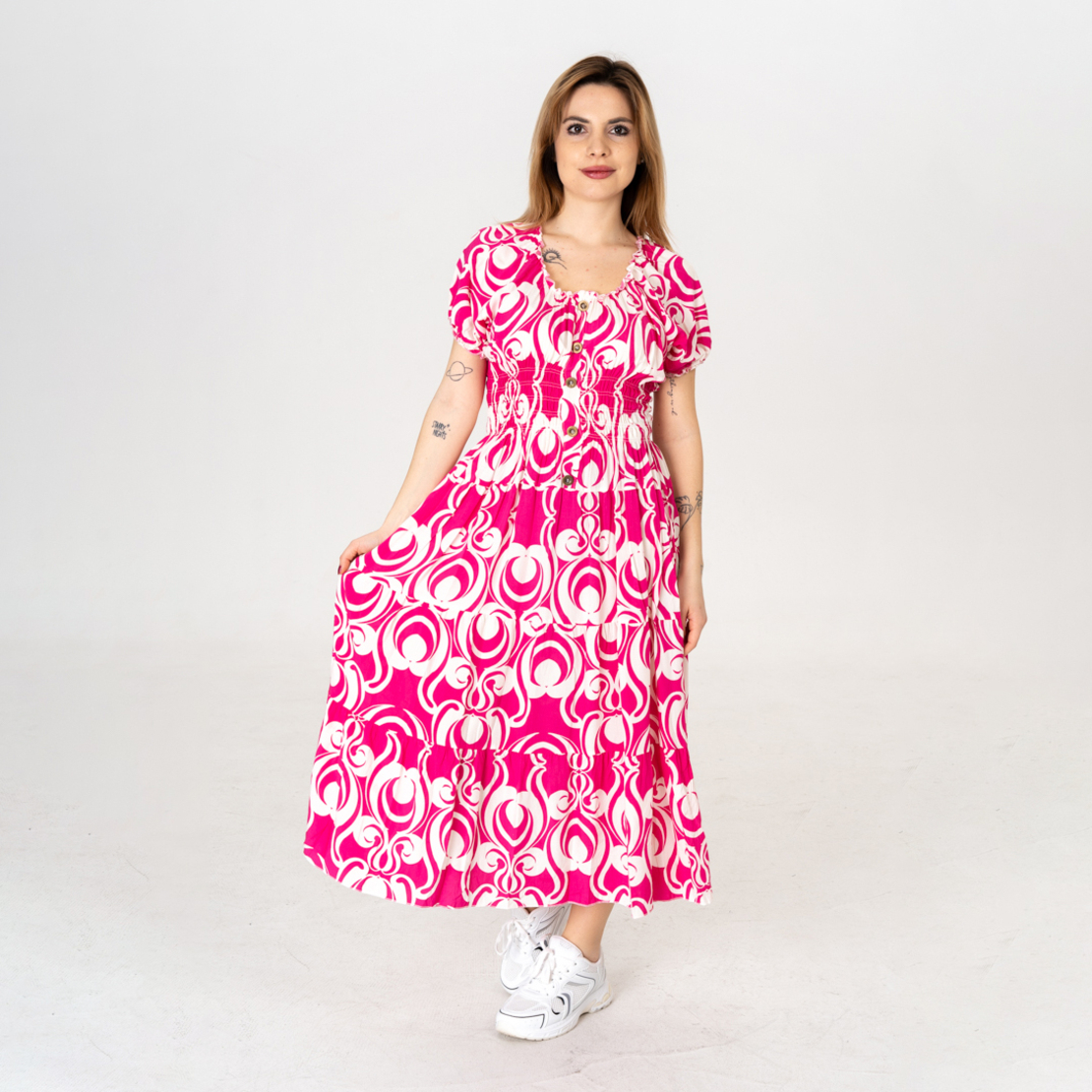 Дълга рокля - 9850 Розова