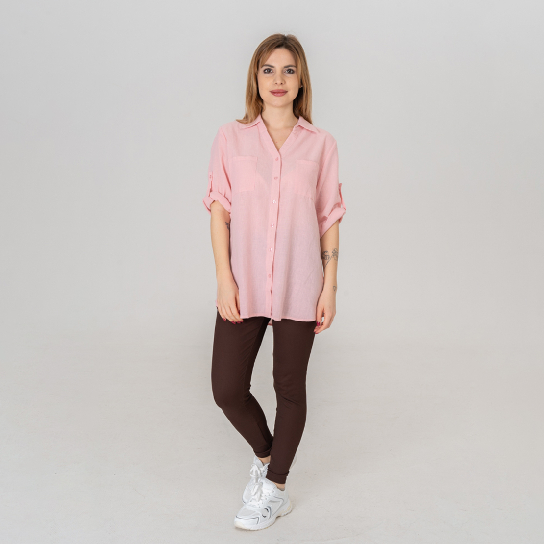 Ленена риза - 165 Розова