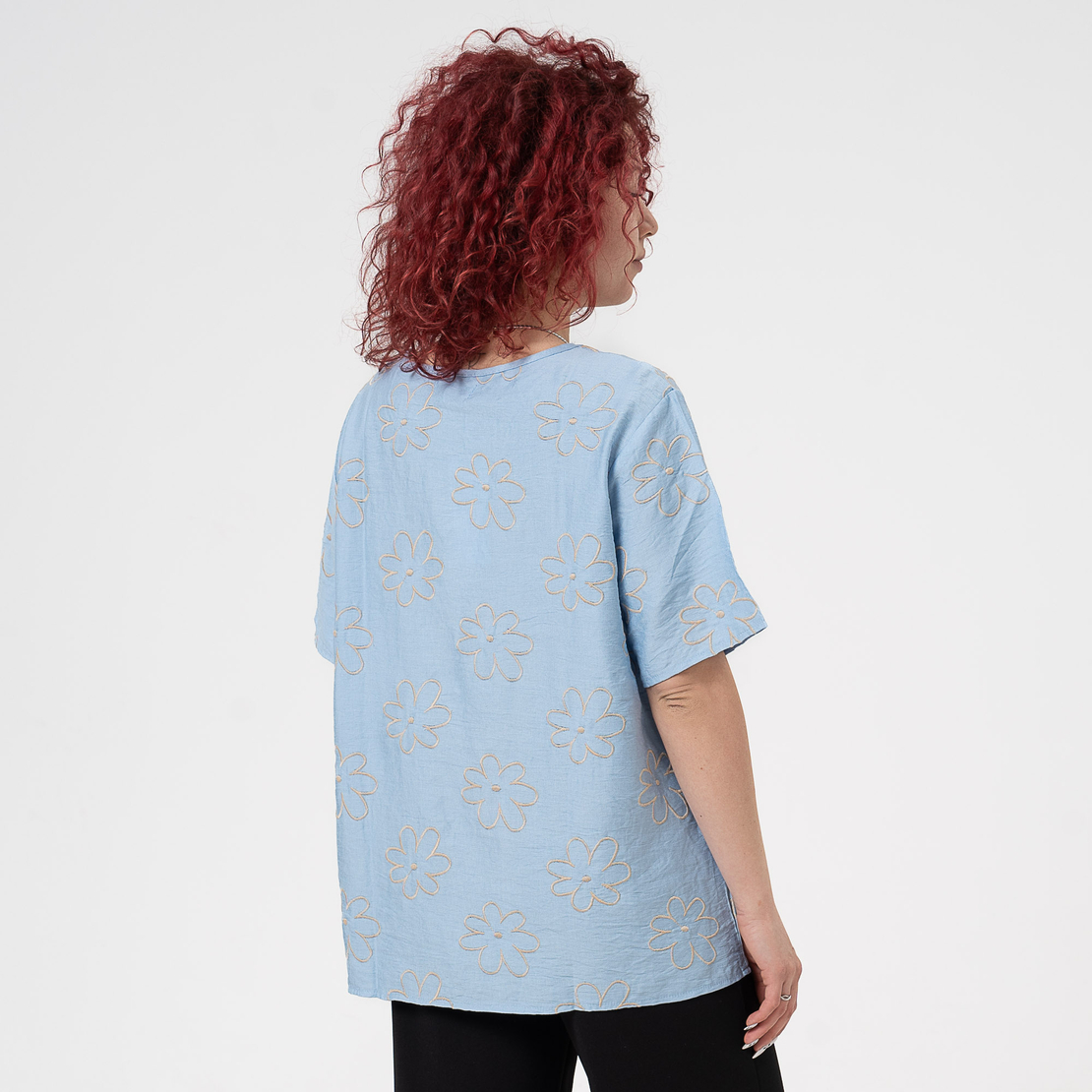 Блуза Големи Размери - 61020 Синя