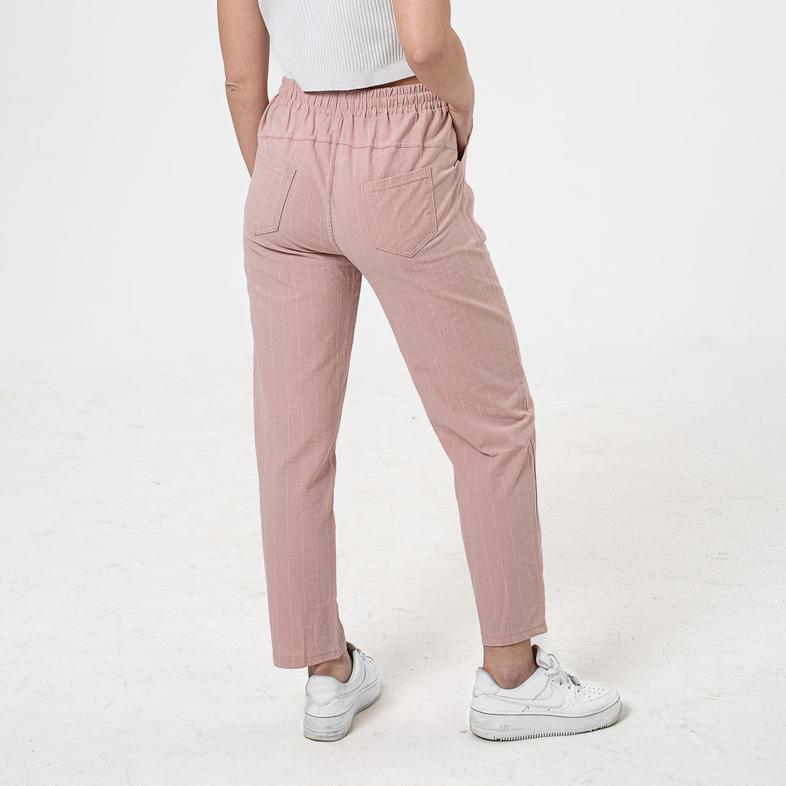 Памучен панталон - 26403 Розов