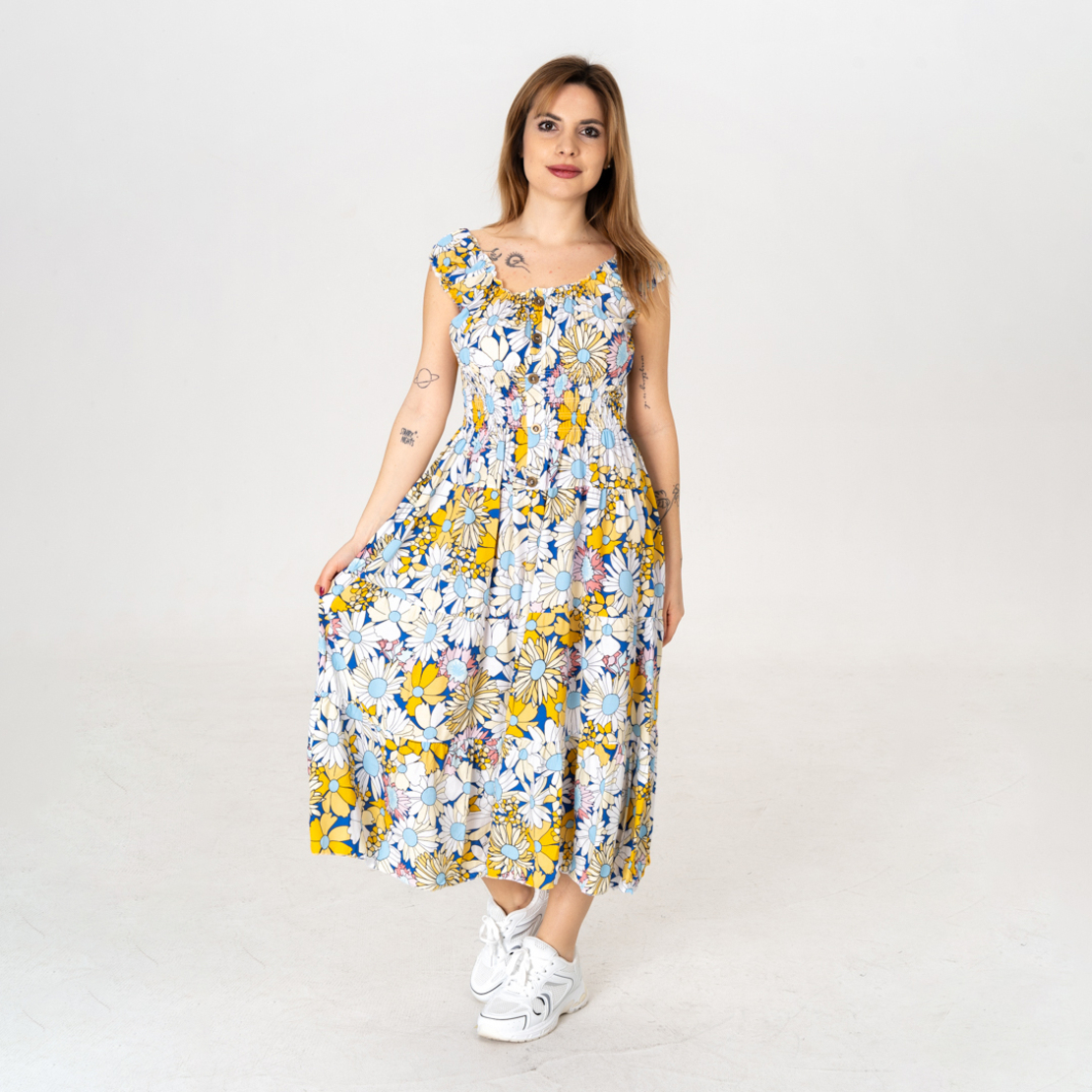 Дълга рокля - 9817 Синя