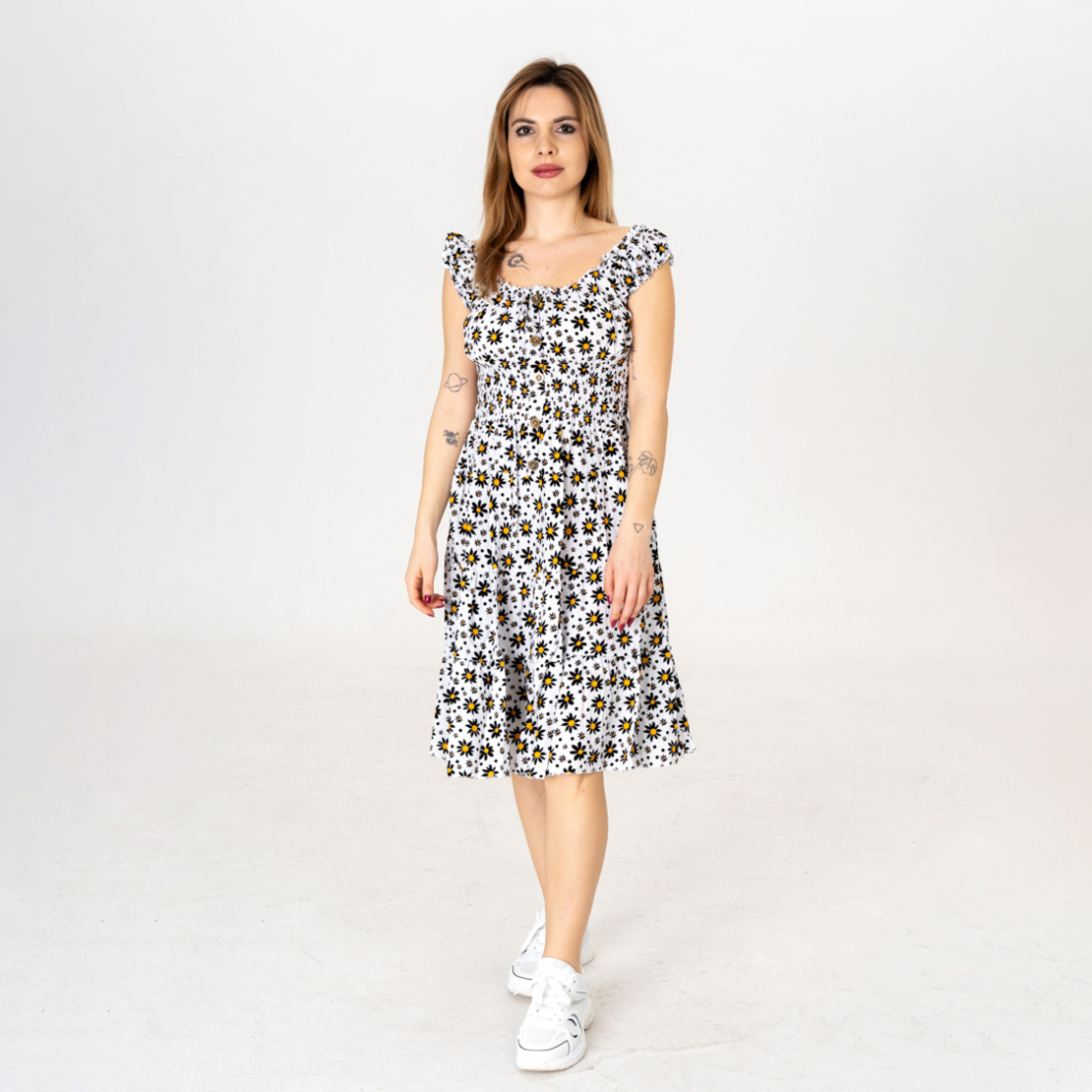 Дълга рокля - 9811 Бяла