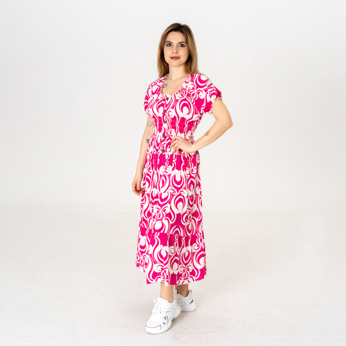 Дълга рокля - 9850 Розова