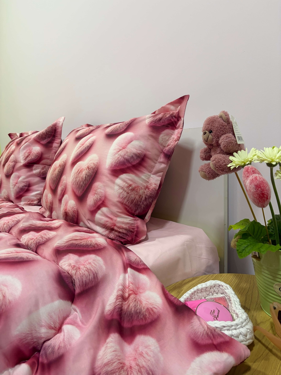 Спален комплект „Пухкави сърца“ – 5D ефект