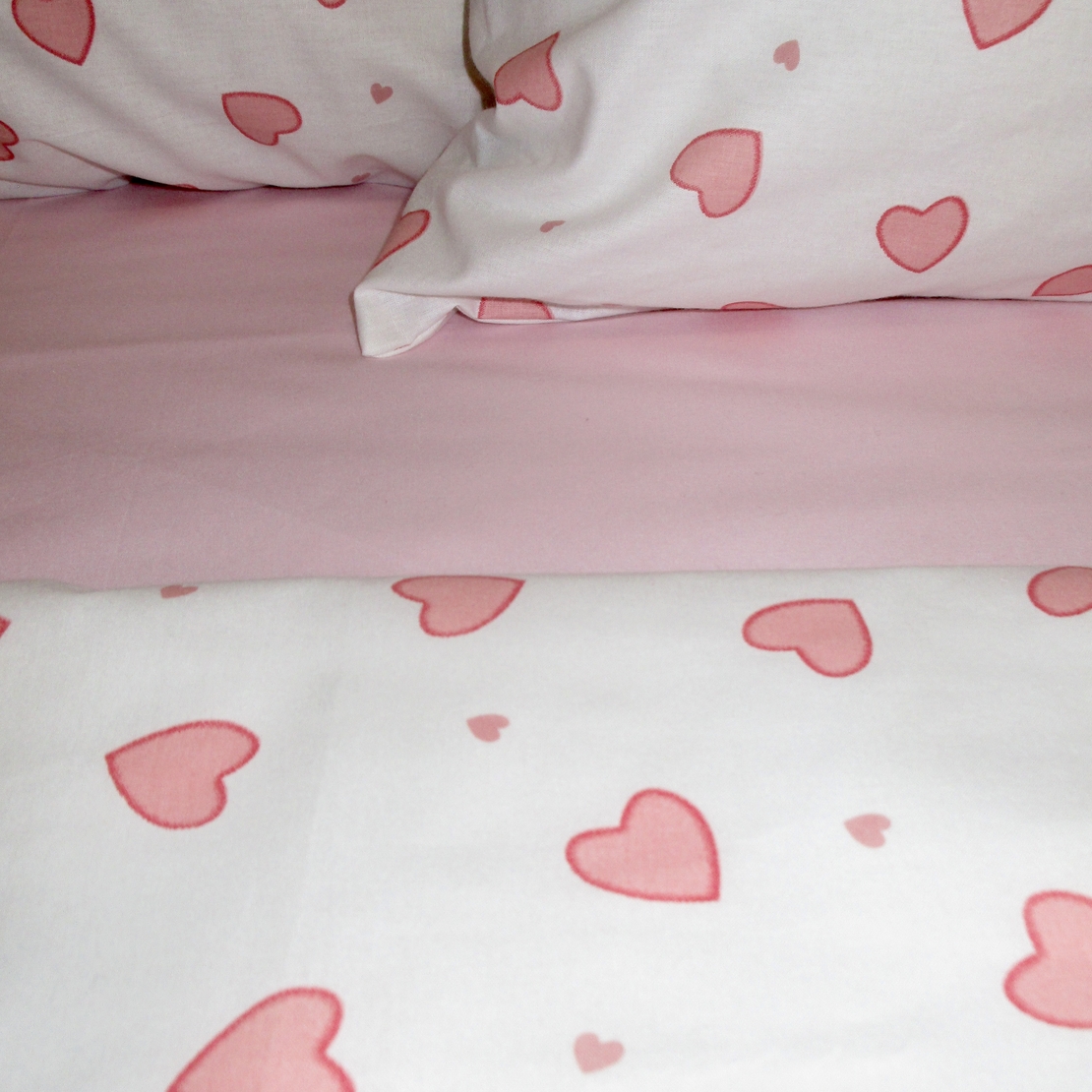 Спален комплект “Pink Hearts” 100% памук ранфорс