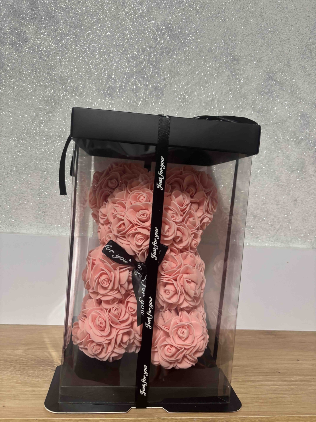 Мече от рози Gerdani  Rose Bear, светло розов , 25см