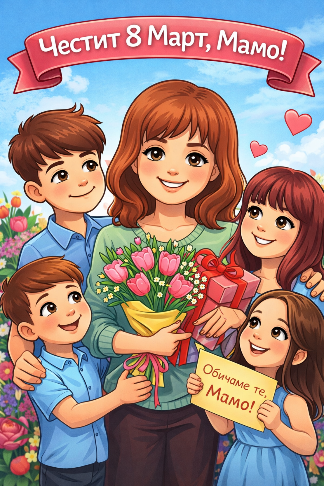 Карикатура за мама – специален подарък за 8 март ❤