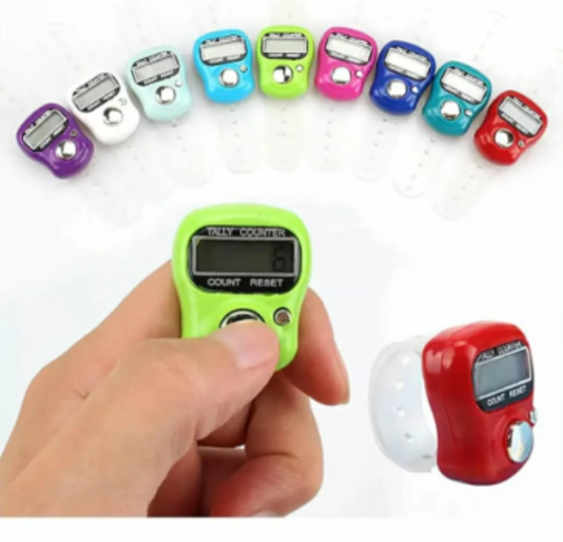 Електронен брояч за пръст, ръчен цифров брояч, преносим комплект за броене, многоцветен, 99999 записа