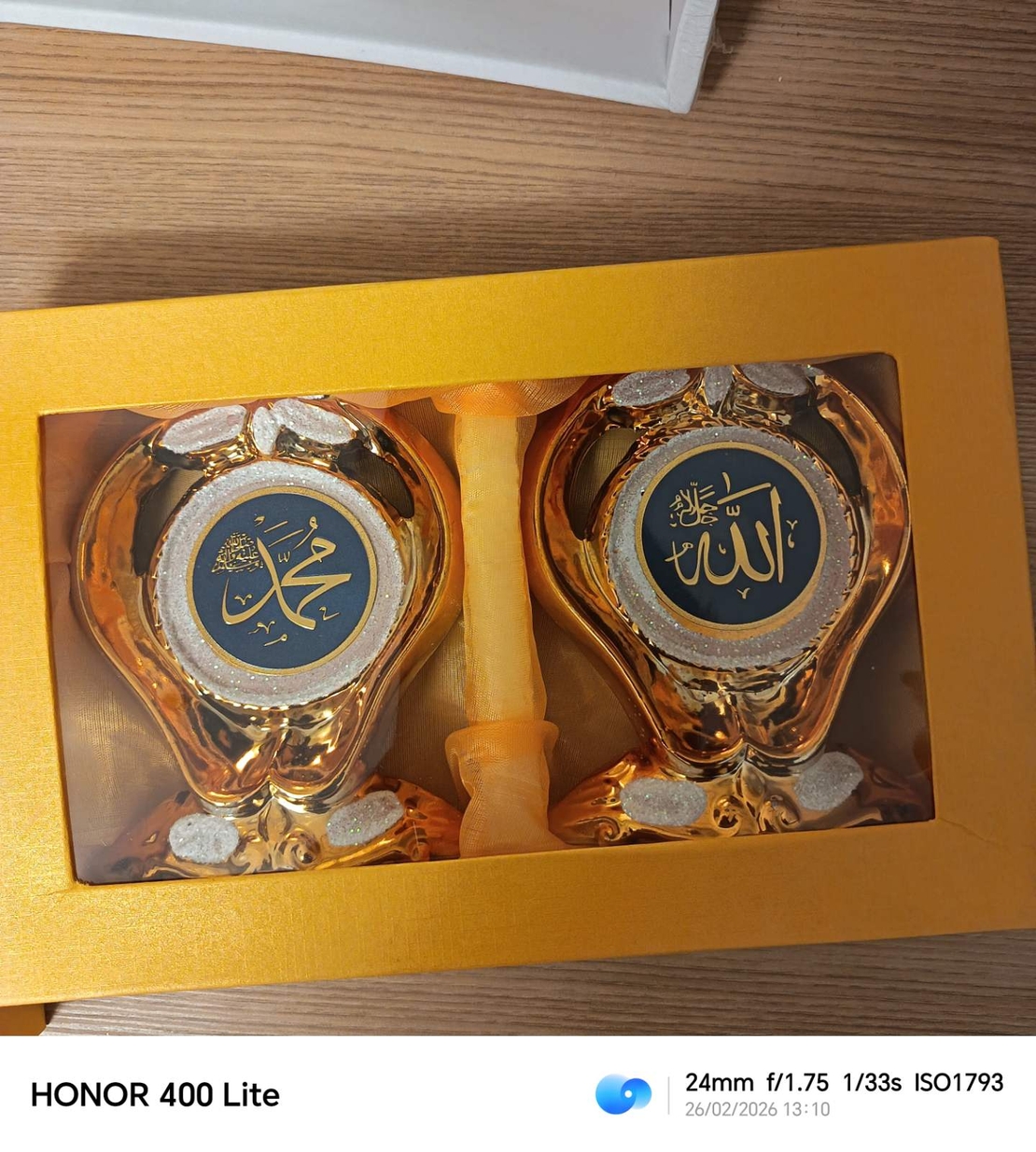 Религиозен комплект от 2 броя златисти статуетки