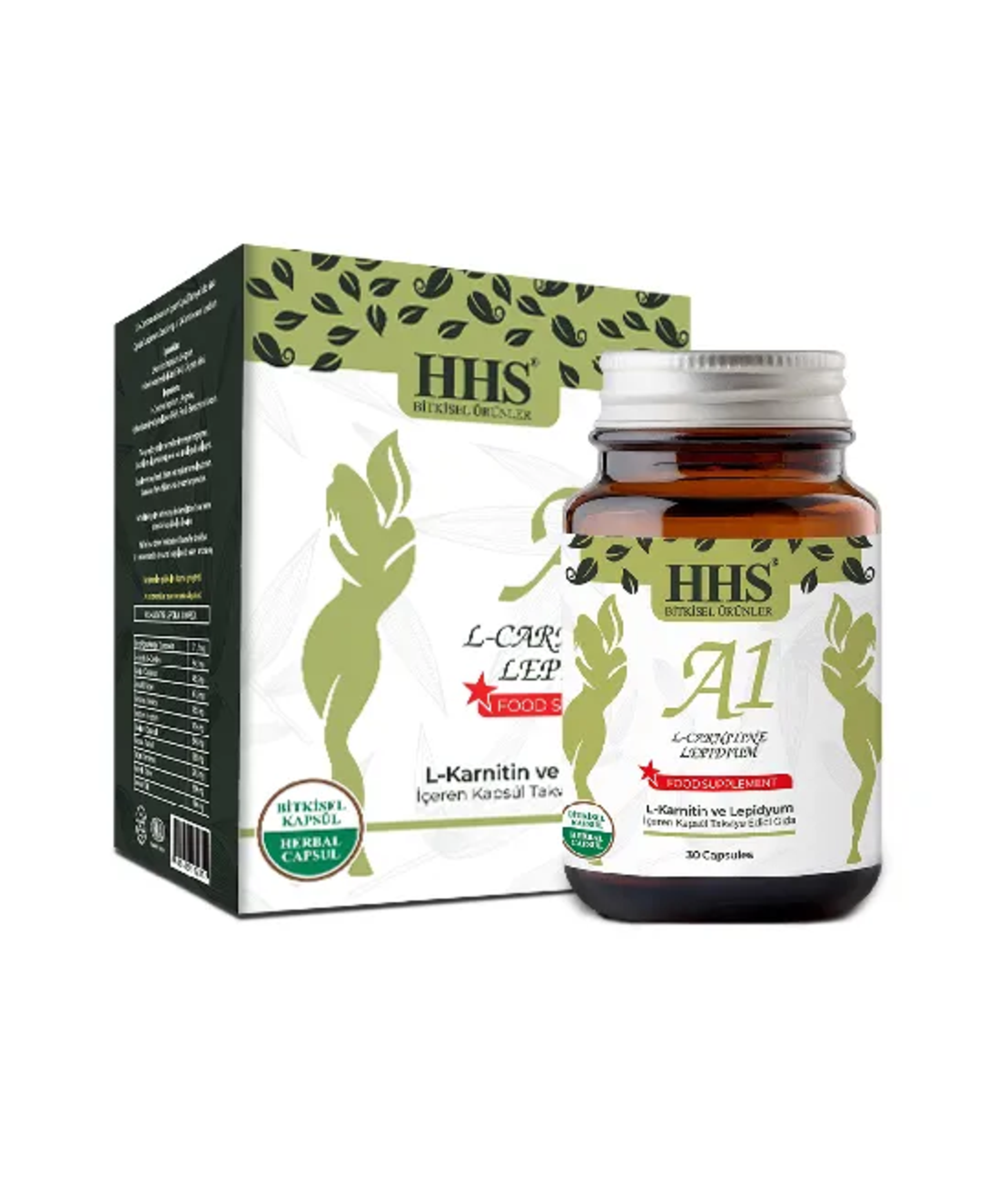 HHS A1 Билкова капсула за отслабване Жени/Мъже, 30 капсули с Липидиум