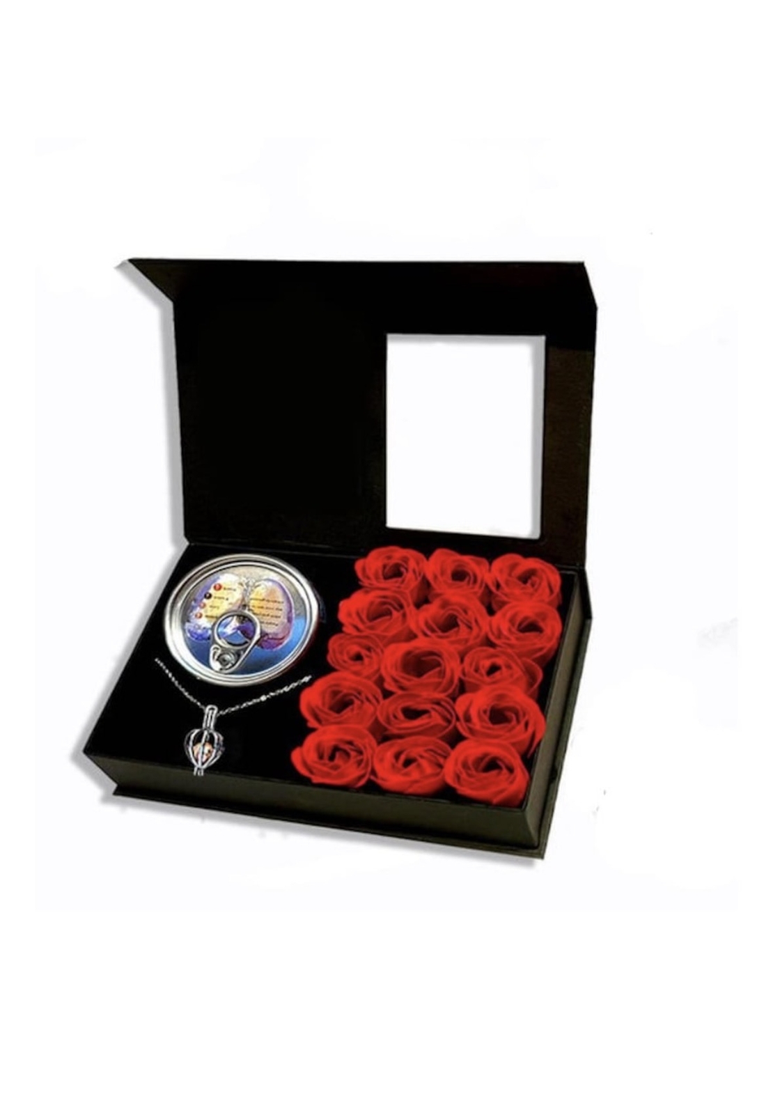 Комплект ароматни сапунени рози, верижка с висулка, естествена перла в мида