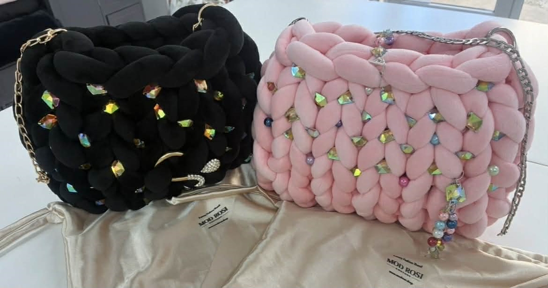 РЪЧНО ПЛЕТЕНА ЧАНТА - AURA CRYSTAL