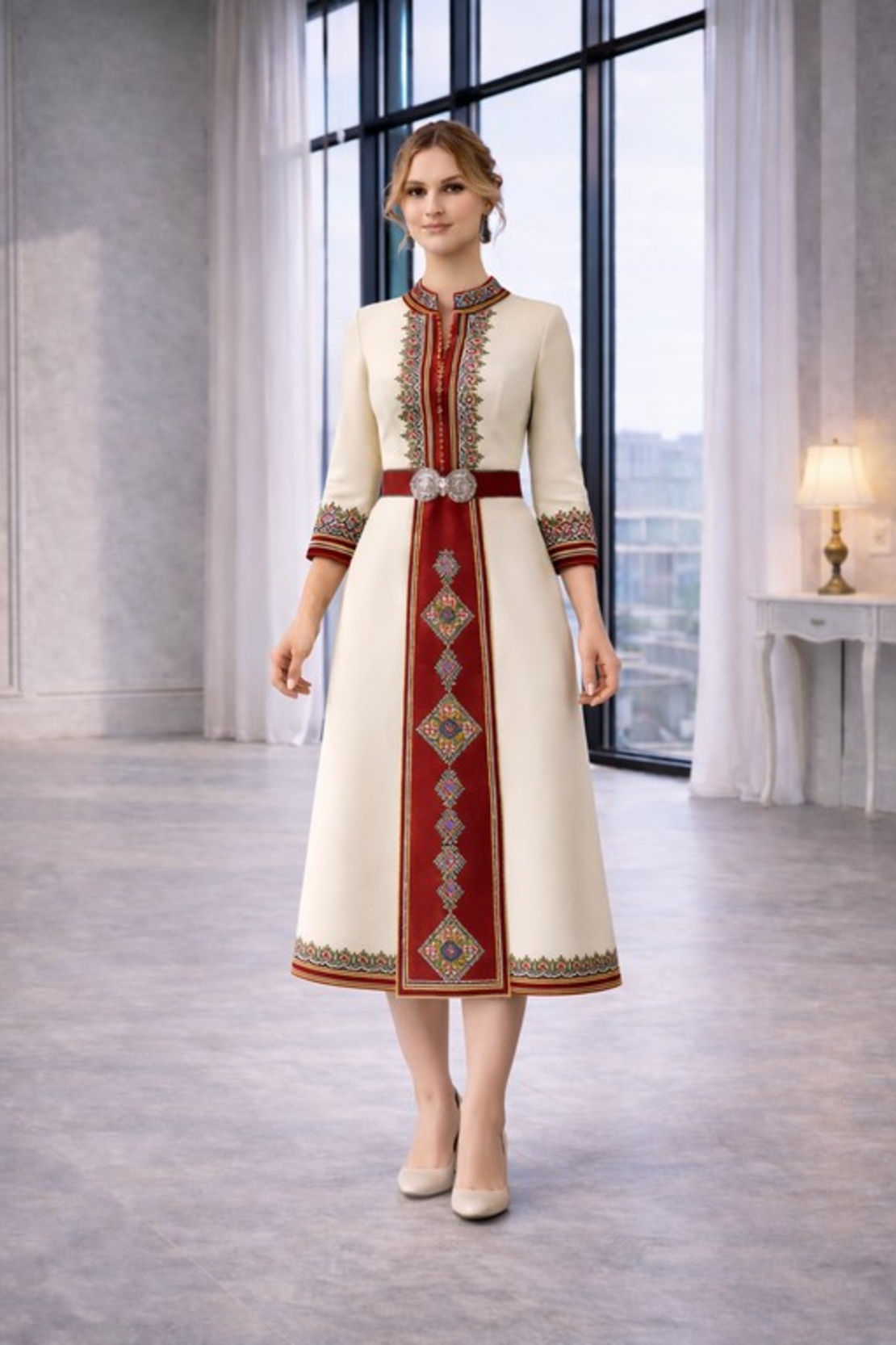 Рокля „Елица“- С фолклорен акцент