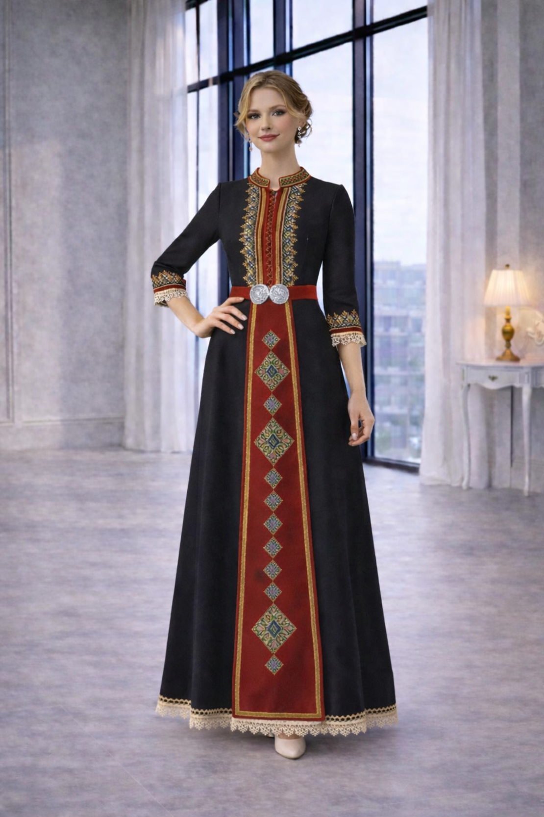 Рокля „Елица“- С фолклорен акцент и дантела