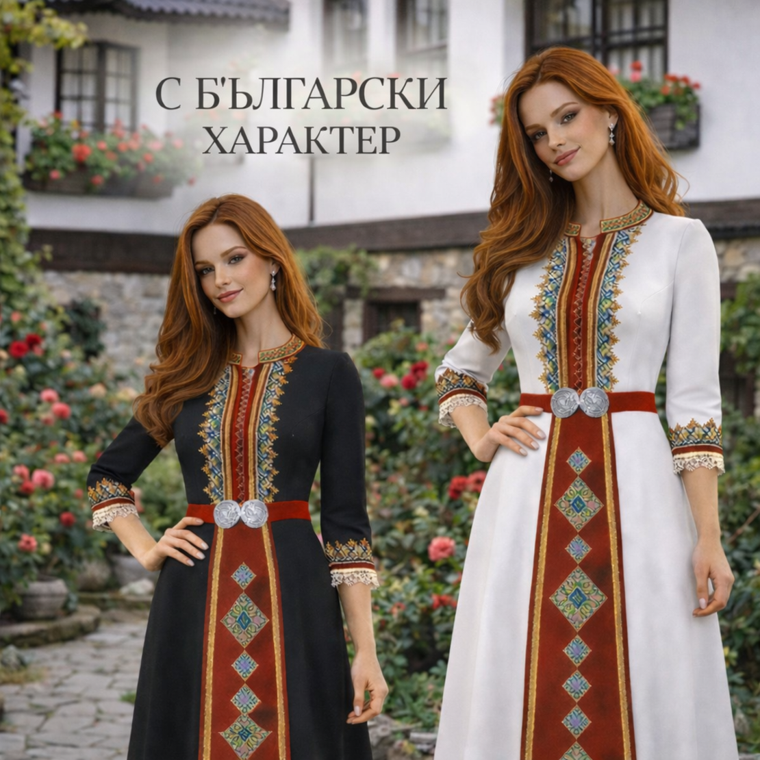 Рокля „Елица“- С фолклорен акцент