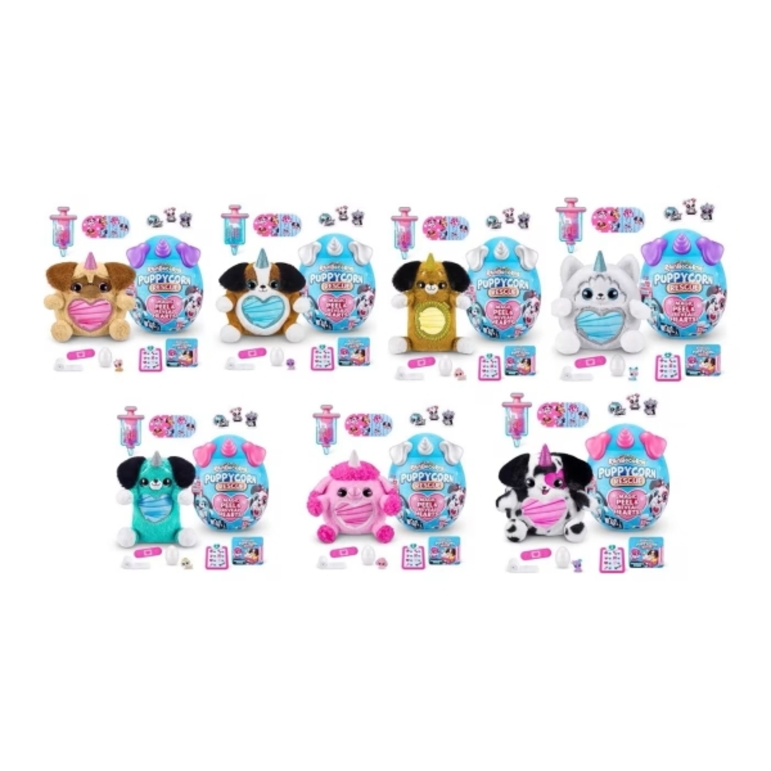 Плюшено кученце (7 дизайна) за лекуване Rainbocorns Puppycorn Rescue с изненада в яйце