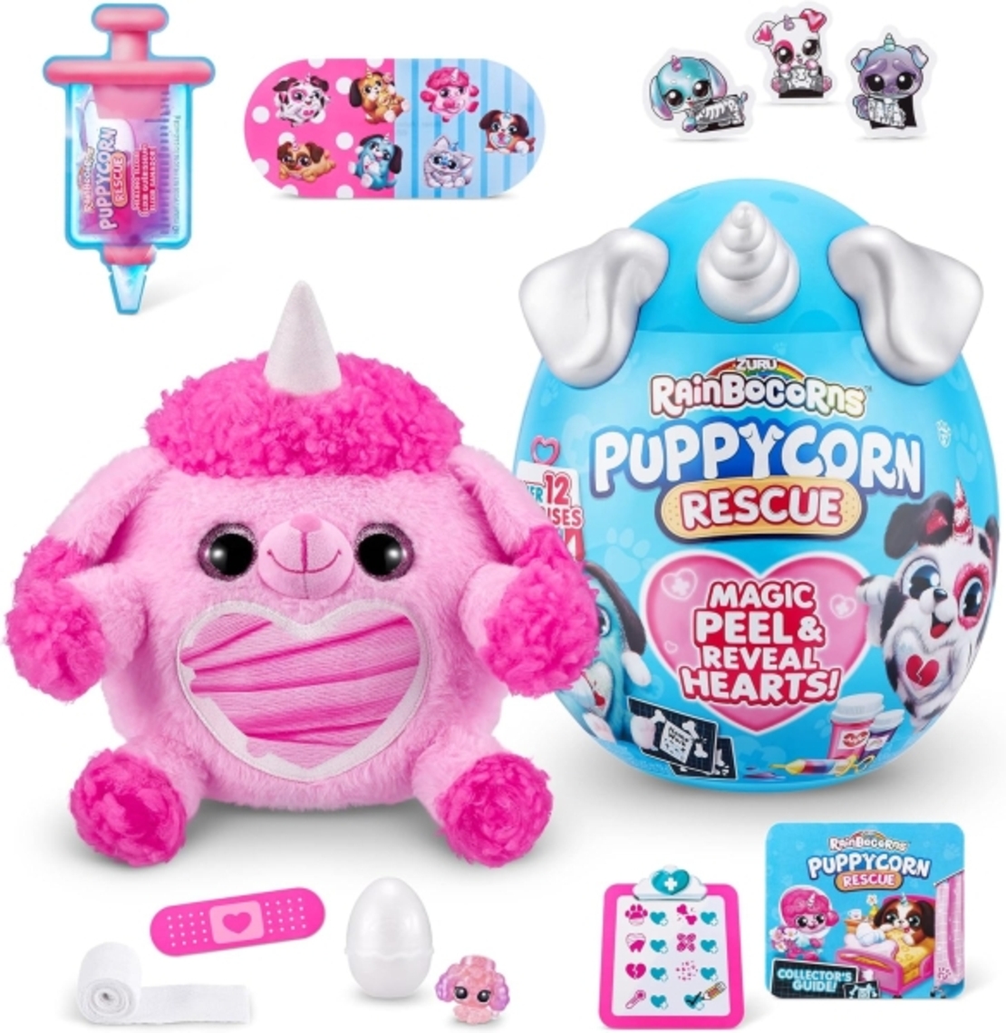 Плюшено кученце (7 дизайна) за лекуване Rainbocorns Puppycorn Rescue с изненада в яйце