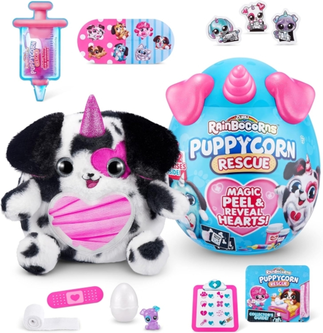 Плюшено кученце (7 дизайна) за лекуване Rainbocorns Puppycorn Rescue с изненада в яйце