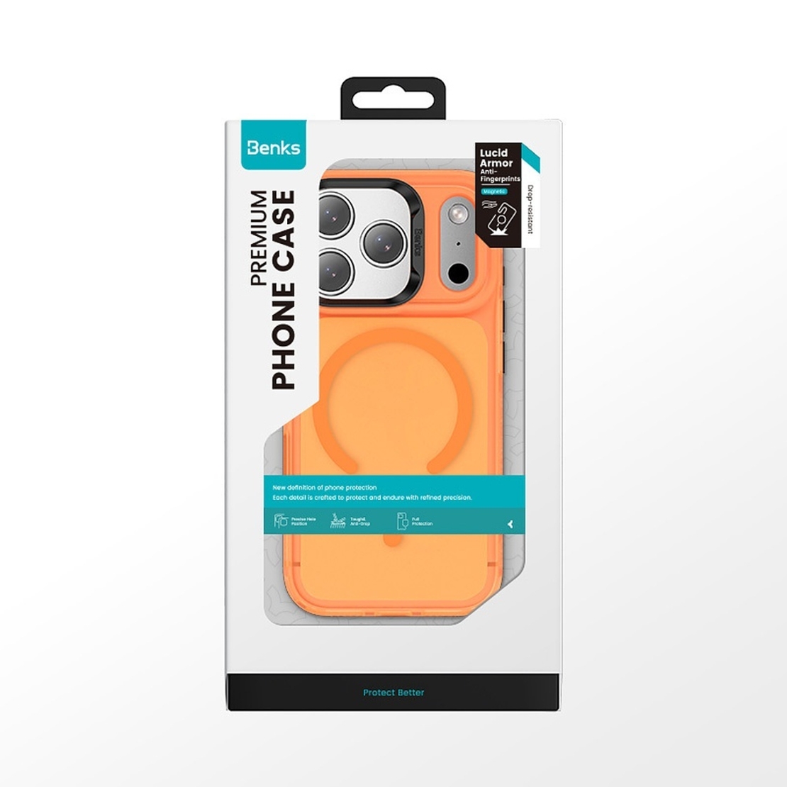 Кейс Magsafe Lucid Armor за IPhone 17 Pro Max-Benks, Оранжев