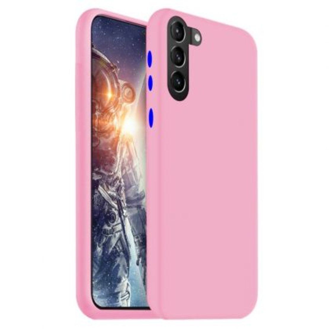 Силиконов матиран гръб SoftSolid за Samsung Galaxy S21 Plus, Бледо розов