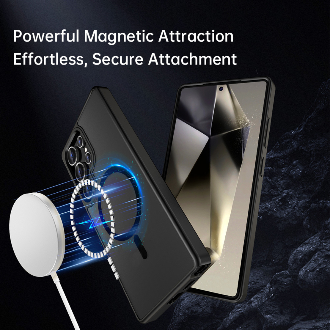 Кейс Magsafe Magnetic Crystal за Samsung Galaxy S25 Ultra-Rock, Черен