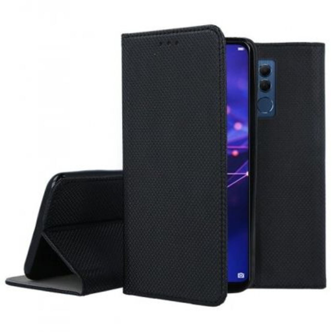 Кожен калъф Flip Book Smart за Huawei Mate 20 Lite, Черен