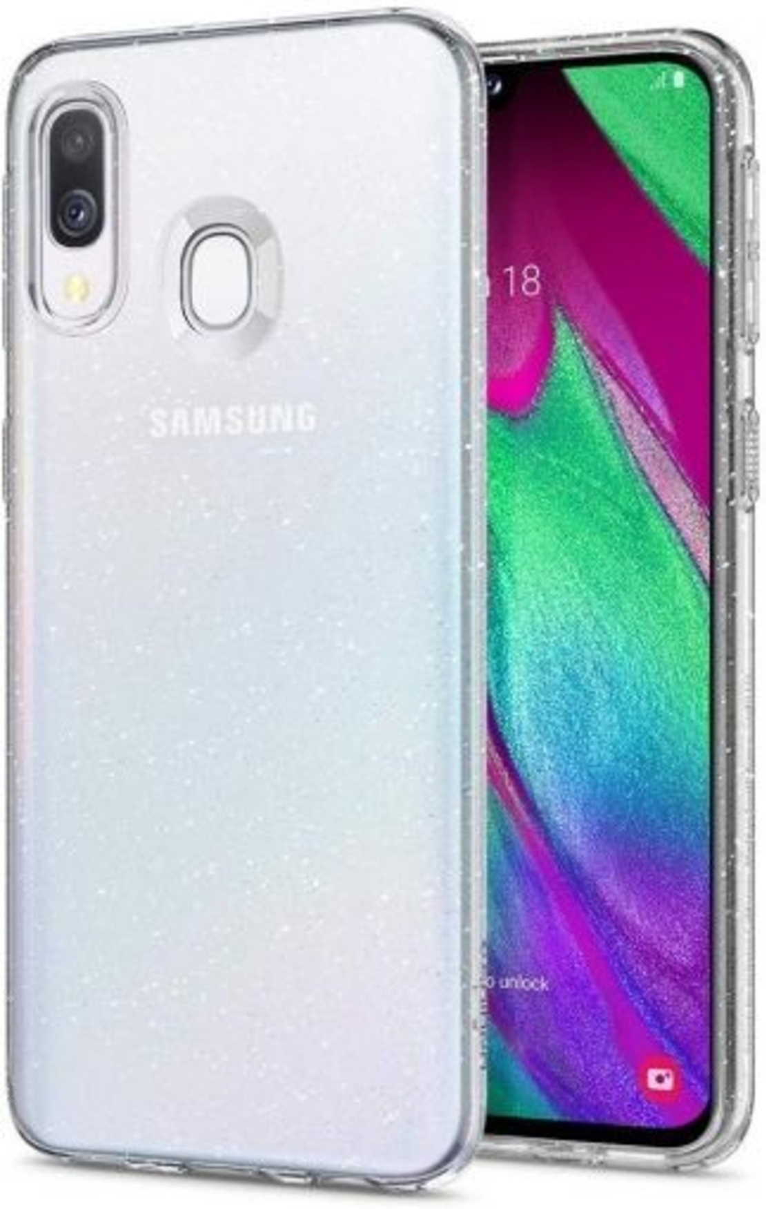 Силиконов гръб Lily Crystal Glitter за Samsung A405 Galaxy A40, Прозрачен