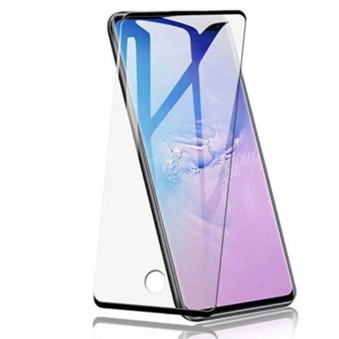 5D Стъклен протектор с изрез за пръстов отпечатък Hard Glass Full Glue Cover за Samsung G985 Galaxy S20 Plus, Черен