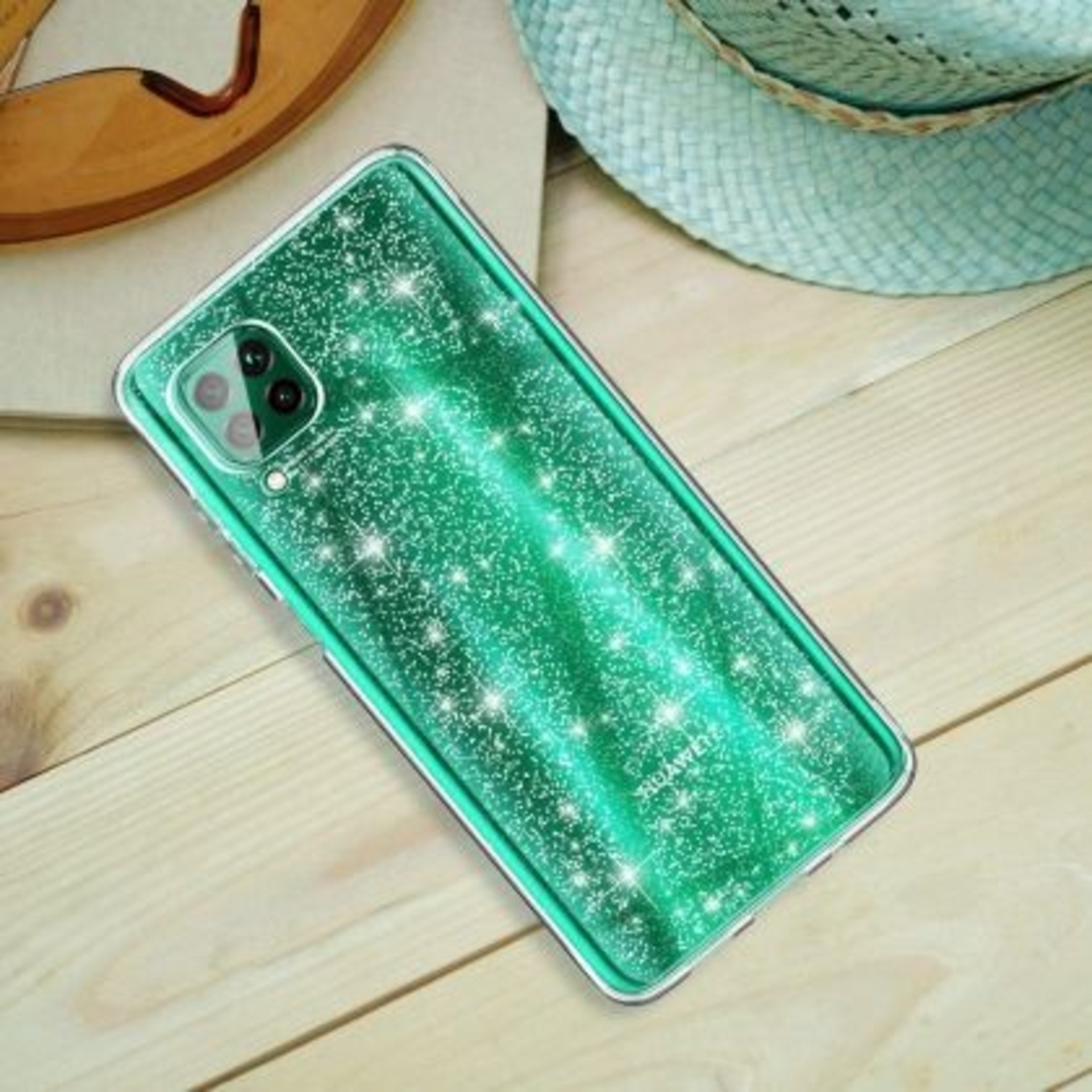 Силиконов блестящ гръб Lily Crystal Glitter за Huawei P40 Lite, Прозрачен