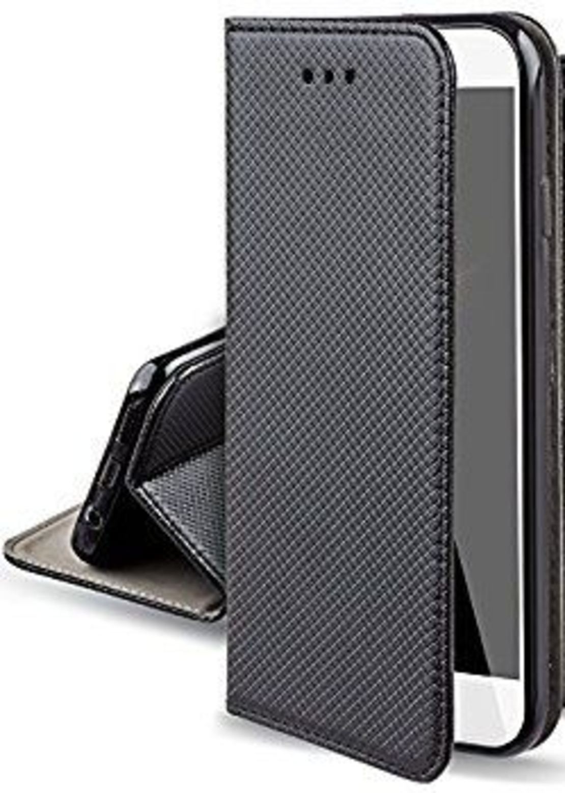 Кожен калъф Flip Book Smart за Huawei P10 Lite, Черен