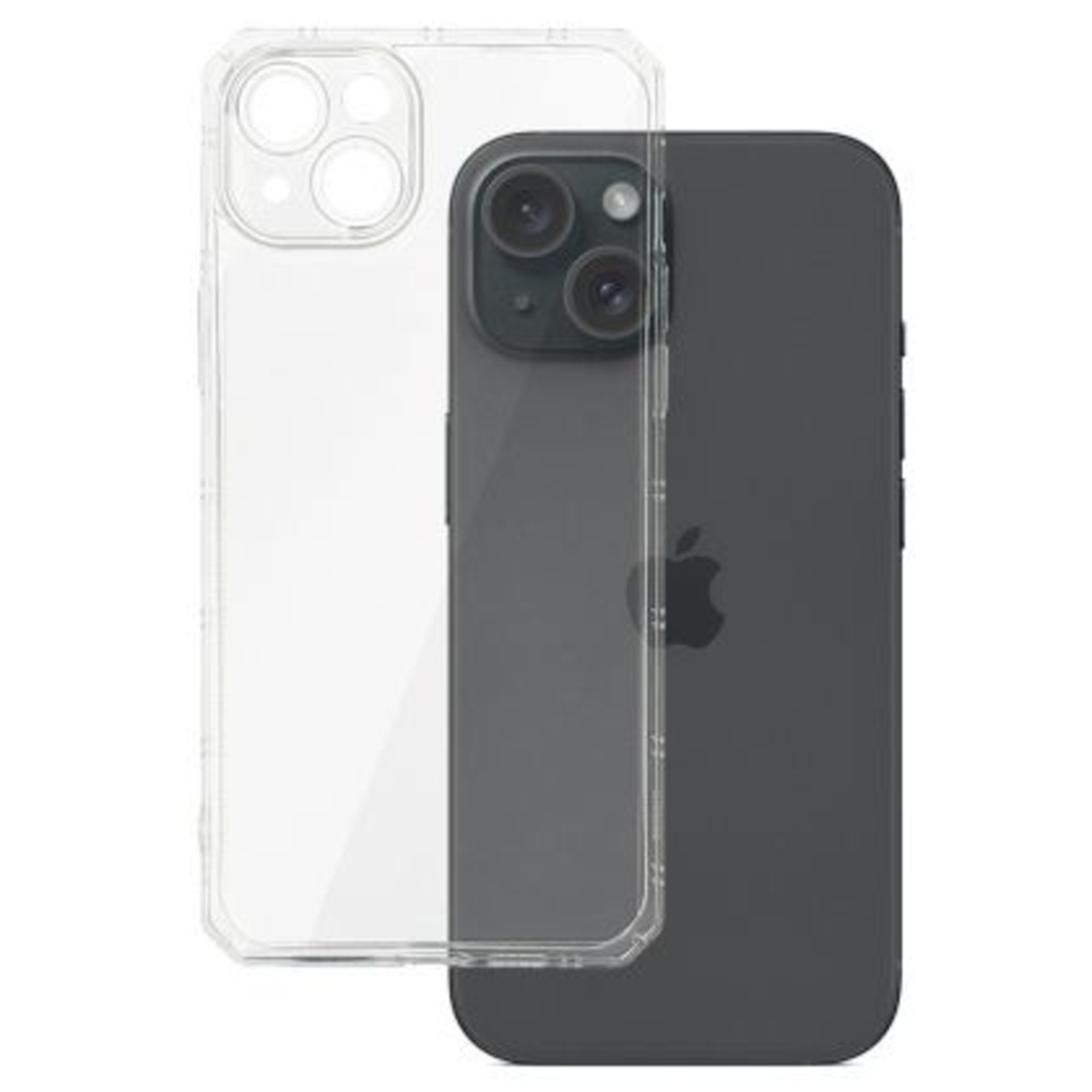 Силиконов кейс Armor Anti Shock за IPhone 15 Plus, Защита около камерите, Прозрачен