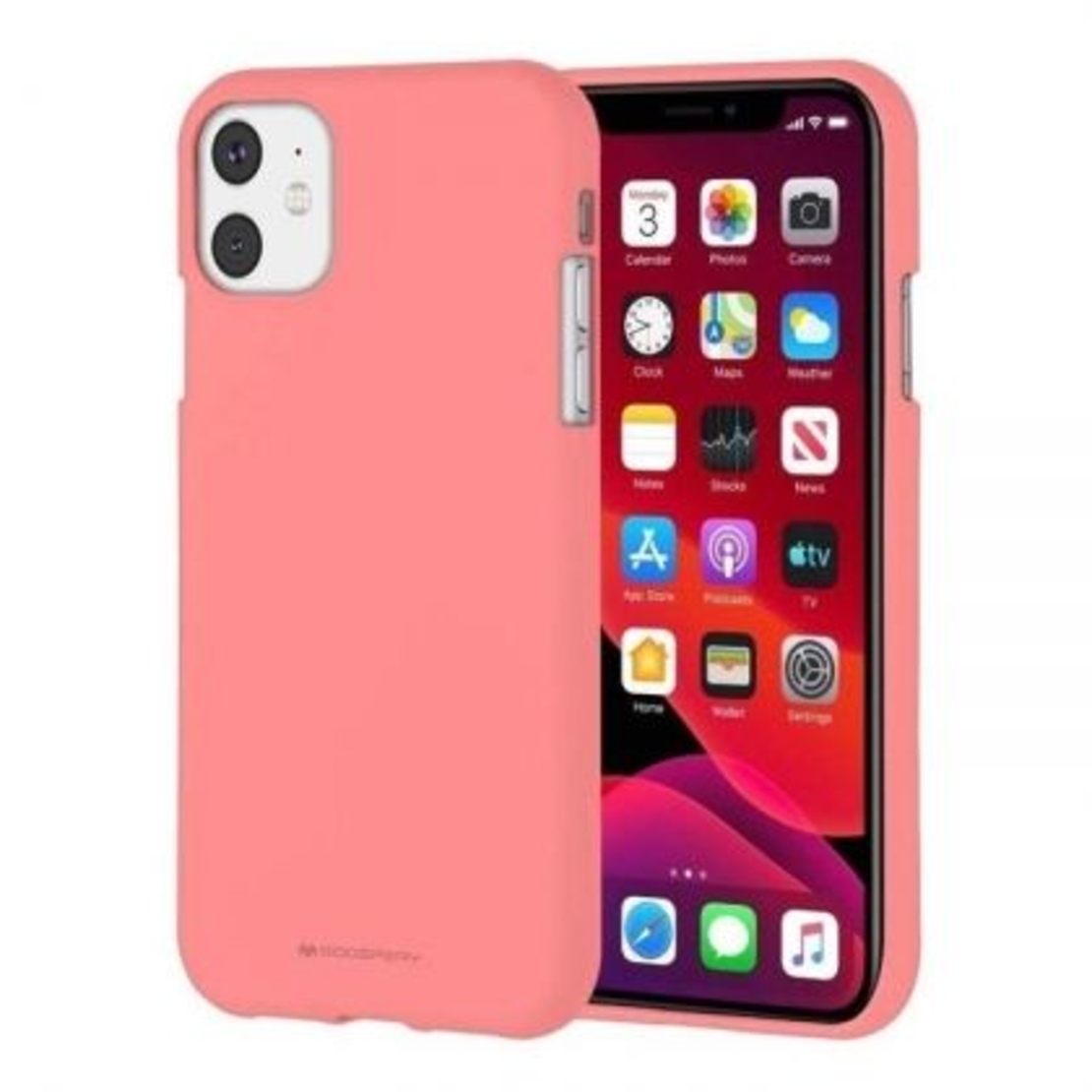 Луксозен гръб Mercury Goospery Soft Feeling за IPhone 11, Розов